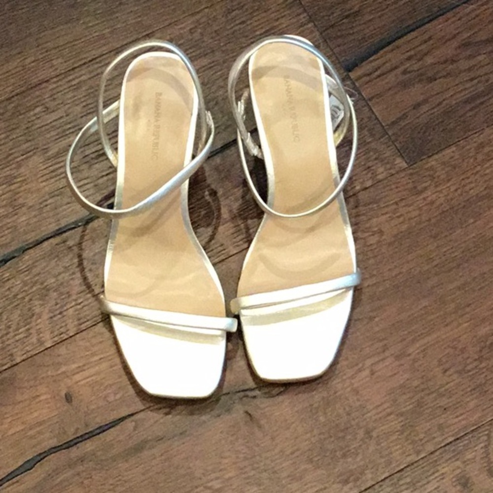 Banana Republic Brushed Gold Heels Modern Minimalist Design